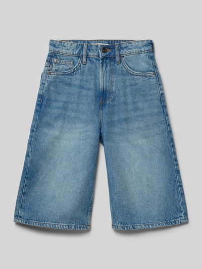 Garcia Straight Fit Bermuda mit Logo-Patch Blau 1