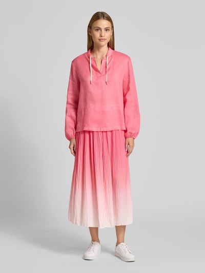 Marc Cain Regular Fit Bluse mit V-Ausschnitt und Tunnelzug Pink 1