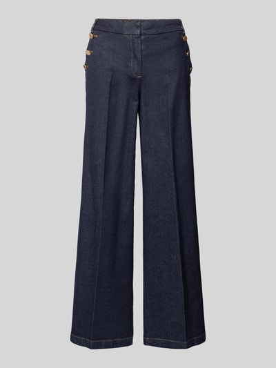 comma Wide Leg Jeans mit Bügelfalten Jeansblau 2