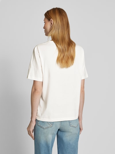 Marc Cain T-shirt met labelprint Offwhite - 5