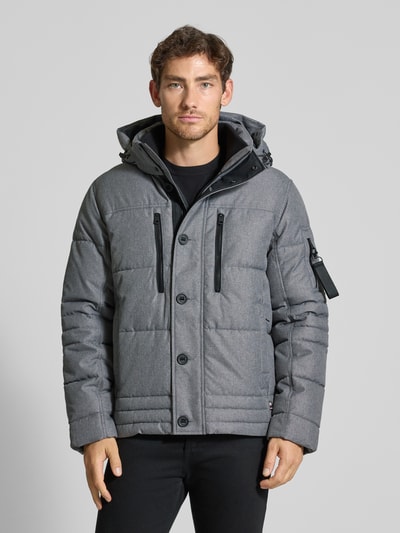 Tom Tailor Regular Fit Steppjacke mit abnehmbarer Kapuze Mittelgrau 4