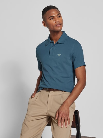 Barbour Slim Fit Poloshirt mit Label-Stitching Ocean 3