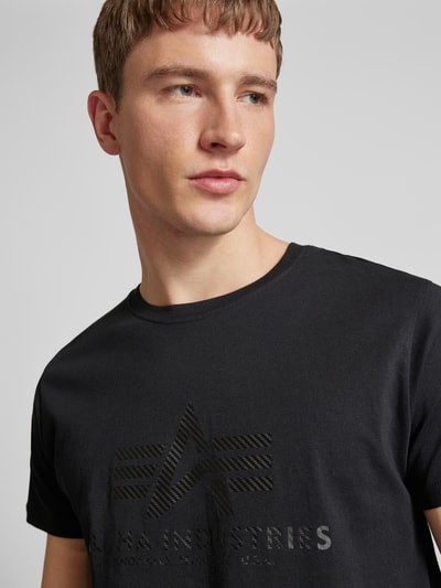 Alpha Industries T-shirt met labelprint Zwart - 3