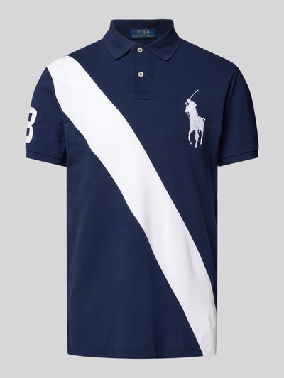 Polo Ralph Lauren Regular Fit Poloshirt mit Label-Stitching Marine 1