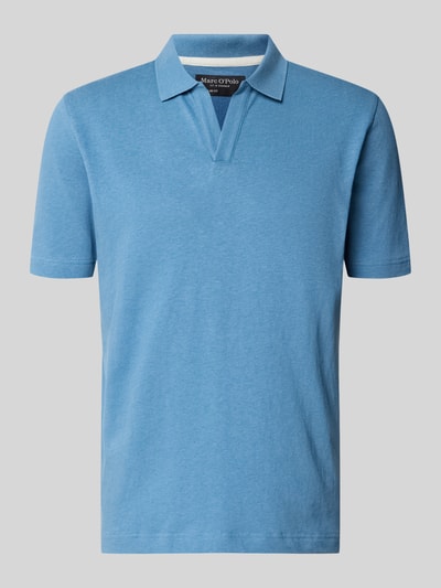Marc O'Polo Regular Fit Poloshirt aus Baumwoll-Leinen-Mix Blau 2