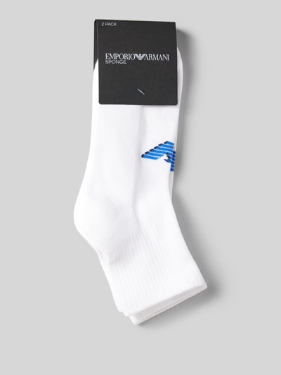 Emporio Armani Socken mit Label-Print im 2er-Pack Weiss 3