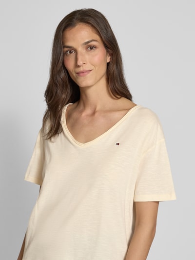 Tommy Hilfiger Regular fit T-shirt van puur katoen Zand - 3