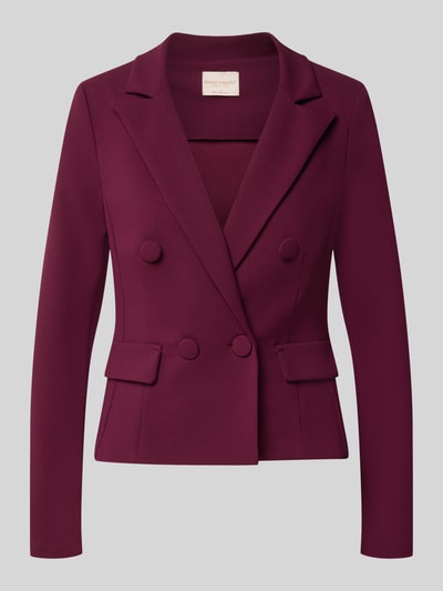 Produktfoto, Slim Fit Blazer mit Reverskraag van Rinascimento in donker bordeaux, elastische materiaalmix, dubbele knoopsluiting, klepzakken, ruglengte maat S 53 cm