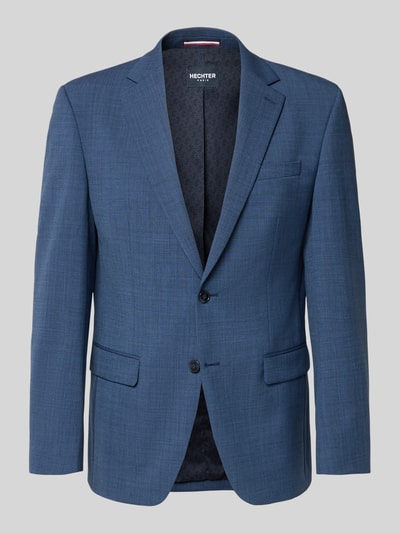 Productfoto, Regular Fit 2-knoops colbert met klepzakken van HECHTER PARIS in blauw materiaalmix met scheerwol.