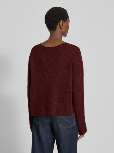 Drykorn Gebreide pullover met ronde hals, model 'IMENY' Bordeaux - 5