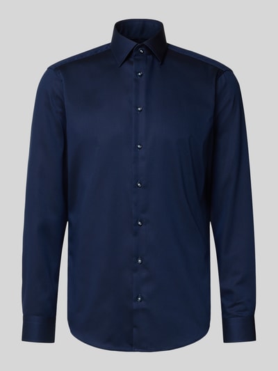 Christian Berg Men Regular Fit Business-Hemd aus reiner Baumwolle mit Kentkragen Marine 2