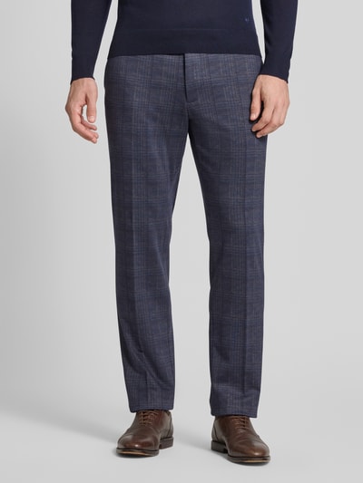 Christian Berg Men Anzughose mit Bügelfalten und Gesäßtaschen Blau 4