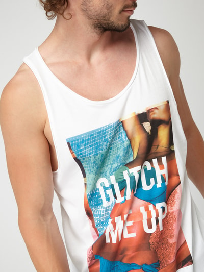 REVIEW Tanktop mit Foto-Print und Message Weiss 5