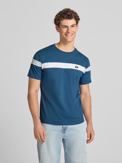 ellesse męski t-shirt o kroju regular fit z detalem z logo model 'Caserio' Błękitny 4