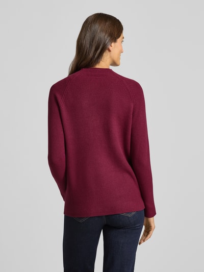 Soyaconcept Gebreide pullover met ribboorden, model 'KANITA' Bordeaux gemêleerd - 5