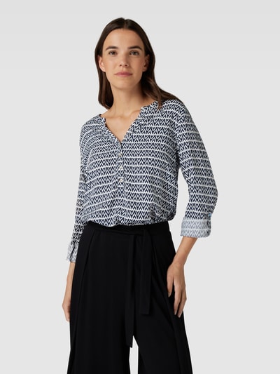 Montego Bluse mit Allover-Muster Dunkelblau 4