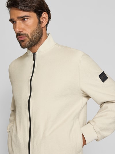 BOSS Orange Regular Fit Sweatjacke aus reiner Baumwolle Modell 'LISIMBA' Beige 3