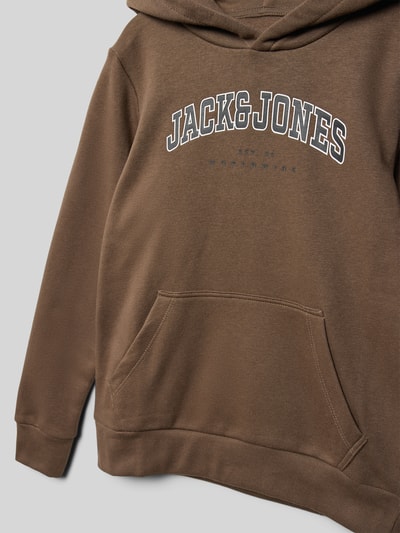 Jack & Jones Loose Fit Hoodie mit Känguru-Tasche Modell 'CALEB' Hellbraun 2