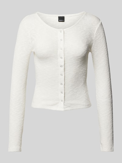 Gina Tricot Longsleeve mit U-Boot-Ausschnitt Offwhite 1