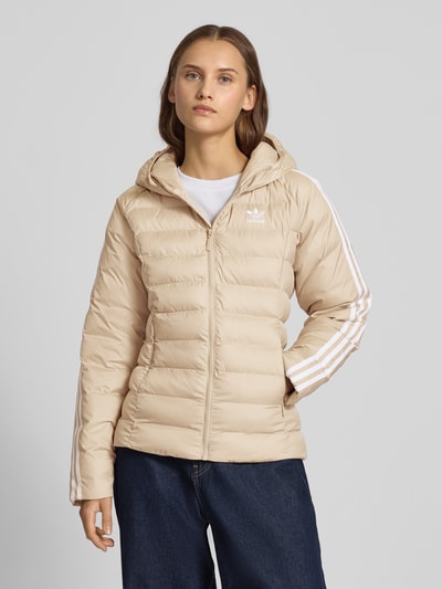 adidas Originals Gewatteerd jack met labelstitching Beige - 4