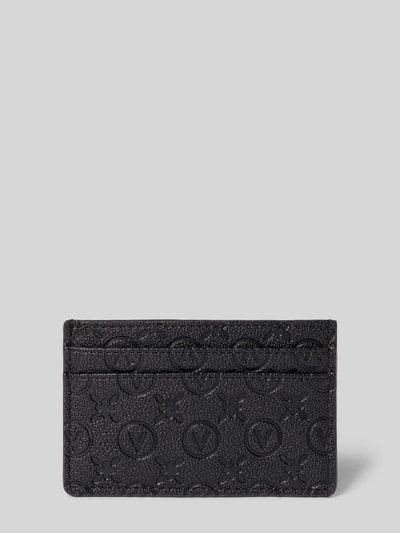 Produktfoto, Portemonnaie mit Allover-Logo-Prägung Modell 'Samba' von VALENTINO BAGS, czarny kolor, fakturowana powierzchnia, kieszenie zewnętrzne