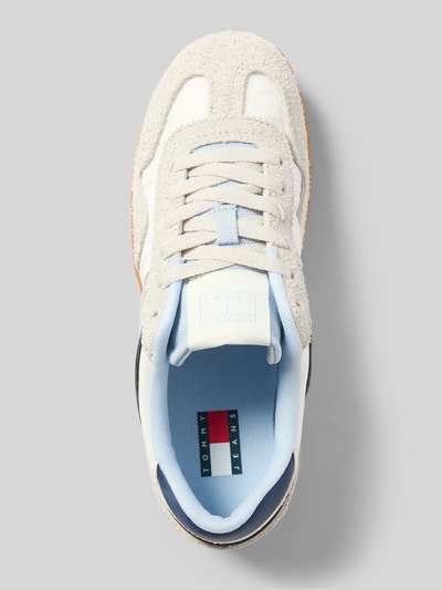Tommy Jeans Low Top Sneaker aus reinem Leder Hellblau 3