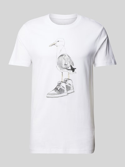 Mister Tee T-shirt met motiefprint, model 'Seagull Sneaker' Wit - 2