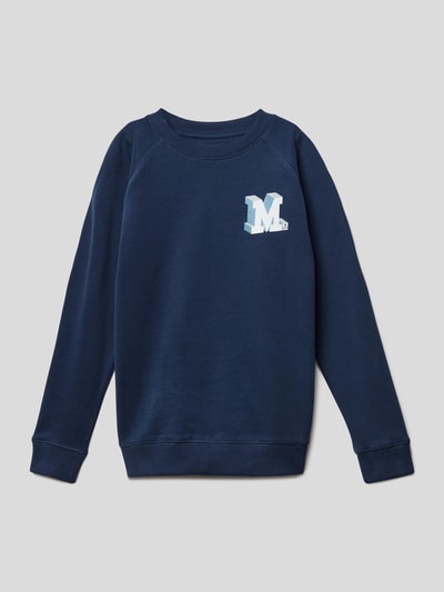 Marc O'Polo Sweatshirt van biologisch katoen met labelprint Marineblauw - 3