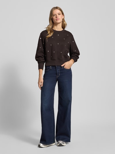 G-Star Raw Sweatshirt met ribboorden Donkerbruin - 1