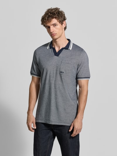 s.Oliver RED LABEL Regular Fit Poloshirt aus reiner Baumwolle Modell 'OPEN COLLAR POLO' Marine 4
