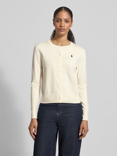 Polo Ralph Lauren Regular Fit Strickjacke aus Baumwoll-Mix Offwhite 4