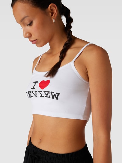 Review Korte top met print 'I love Review'' Wit - 3