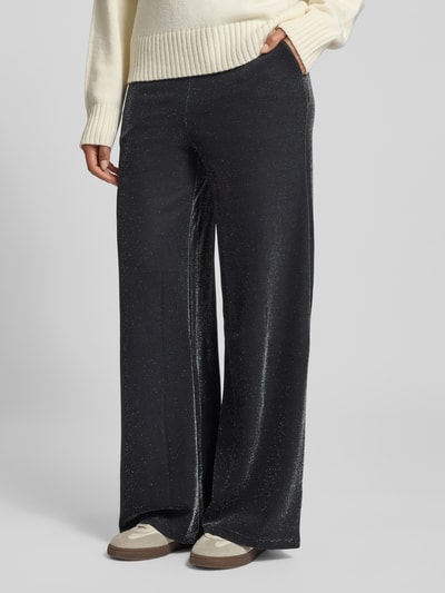 Vila Spodnie z efektem błyszczącym z elastycznym pasem model ‘ELEINAS’ Czarny 4