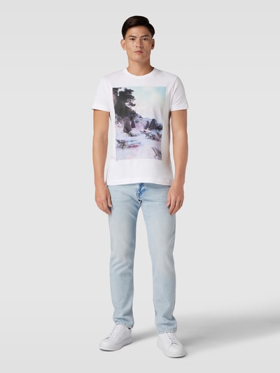 JOOP! Jeans T-shirt z nadrukiem z motywem model ‘Dario’ Biały 1