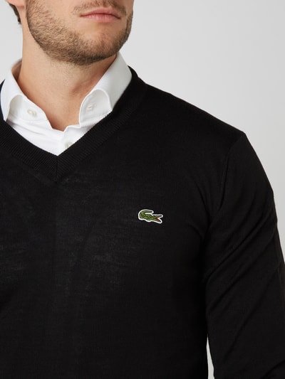 Lacoste Sweter z mieszanki wełny  Czarny 3