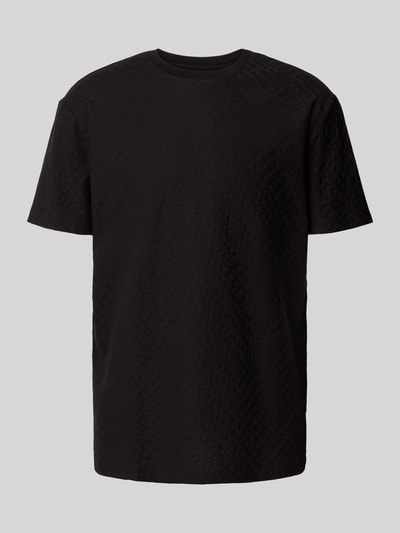 ARMANI EXCHANGE Regular Fit T-Shirt aus reiner Baumwolle mit Strukturmuster Black 2