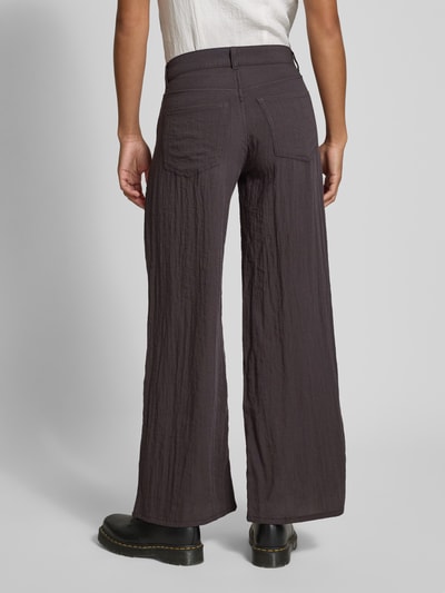 WEEKDAY Wide leg stoffen broek in kreuklook, model 'Sander' Zwart - 5