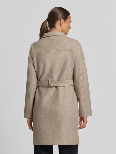 VERO MODA Płaszcz o kroju regular fit z paskiem w talii Piaskowy 5