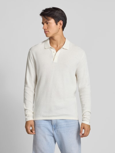 Jack & Jones Gebreide pullover met kentkraag Offwhite - 4