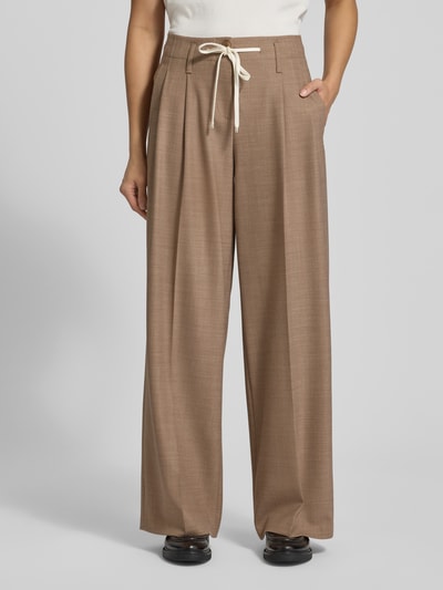 CAMBIO Hose mit weitem Bein und Bügelfalten Modell 'ADDISON' Camel Melange 4