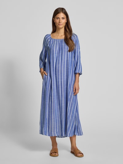 Christian Berg Woman Midikleid aus Viskose mit 3/4-Arm Dunkelblau 4
