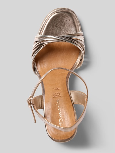 Tamaris sandalen met leer binnenzool Metallic bruin - 3
