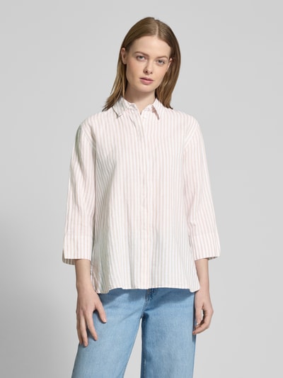 Brax Regular fit linnen blouse met 3/4-mouwen, model 'Vickie' Beige - 4