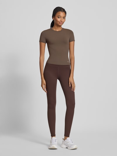 P.E Nation T-shirt met ronde hals, model 'FOUNDATION' Donkerbruin - 1