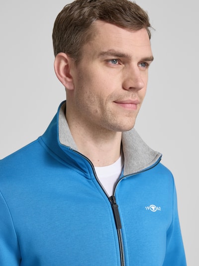 Tom Tailor Regular Fit Sweatjacke aus Baumwoll-Mix mit Stehkragen Royal 3