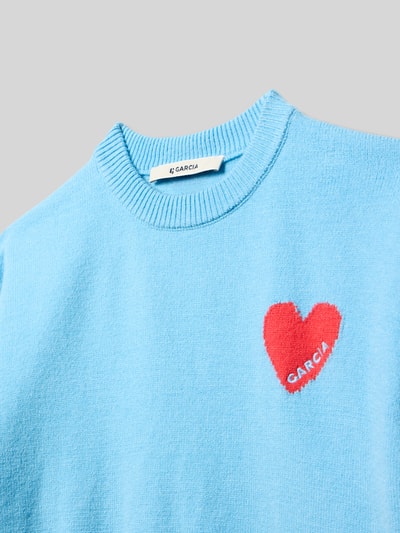 Garcia Gebreide pullover met ribboorden Lichtblauw - 2