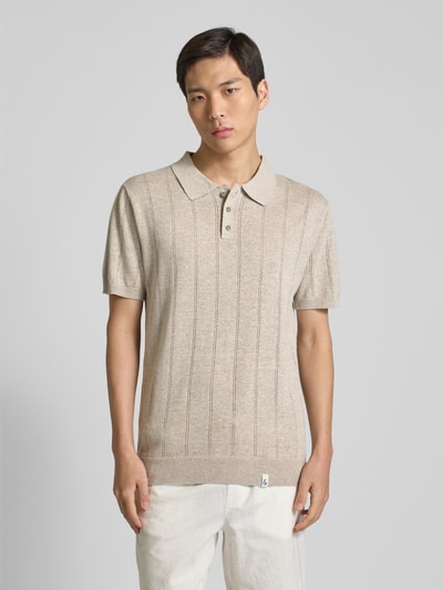 Colours & Sons Slim Fit Poloshirt mit Label-Detail Beige 4