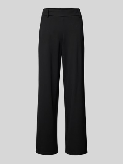 Only Straight leg pantalon met brede tailleband, model 'POPTRASH' Zwart - 2