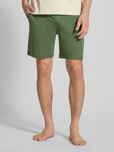 Christian Berg Men Regular fit sweatshorts met tunnelkoord Donkergroen - 4