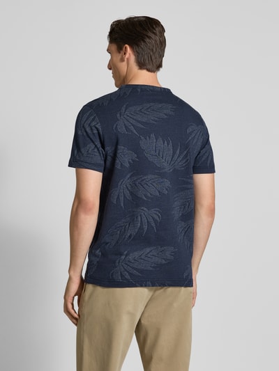 Lerros T-Shirt mit Strukturmuster Dunkelblau 5